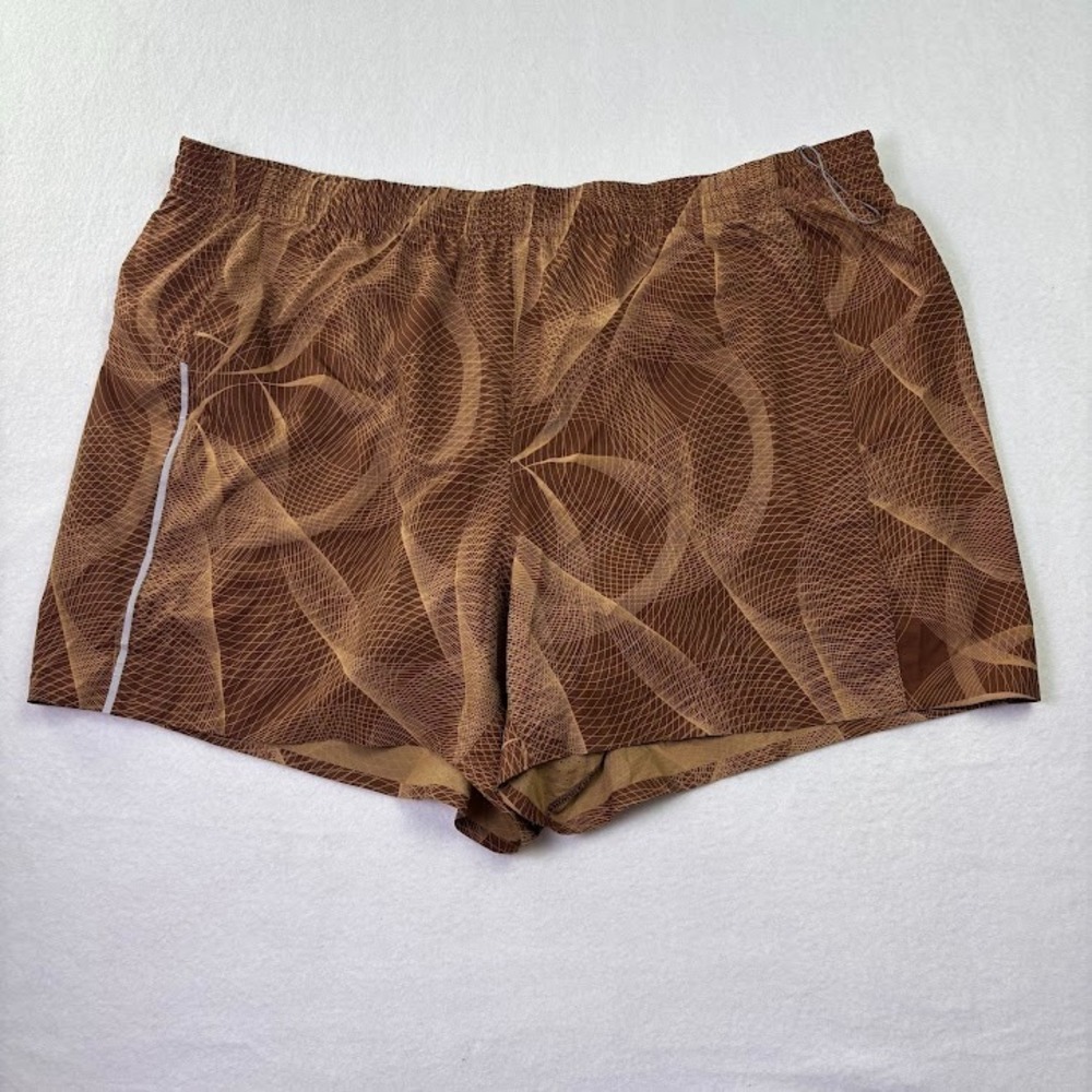 VRST Men's Athletic Shorts Size XXL Lined Brown Pattern‎ 5" Inseam NWOT